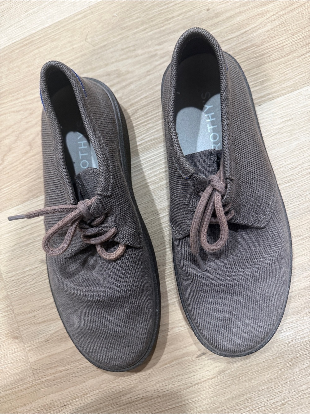 Rothy's Men's Knit Lace-Up Loafers in Chocolate Brown